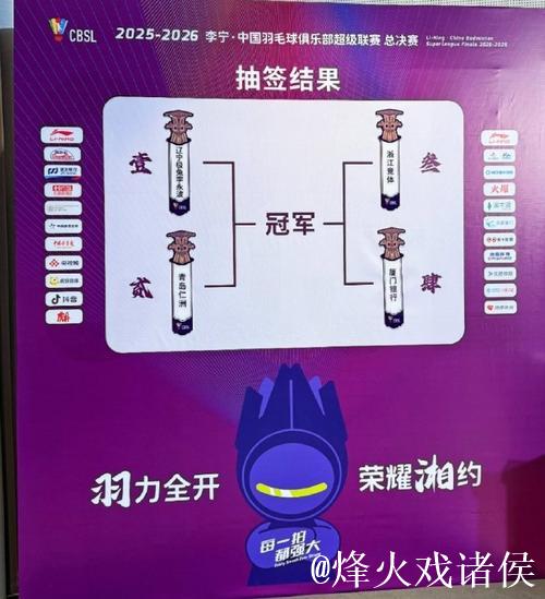 中国羽毛球俱乐部超级联赛总决赛对阵出炉
